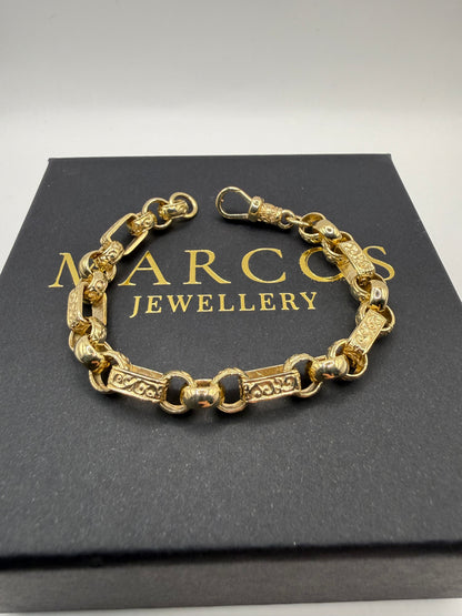 9ct Gold Gypsy Bracelet 7" 7.5mm 17.4g