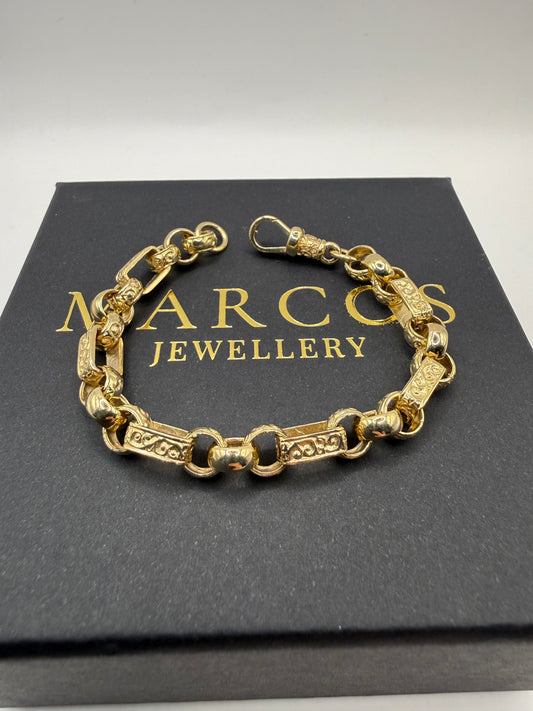 9ct Gold Gypsy Bracelet 7" 7.5mm 17.4g