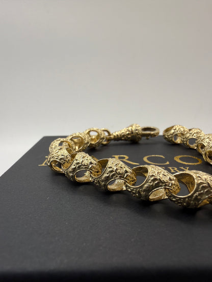 9ct Gold Acorn Bracelet 8" 10mm 35.4g