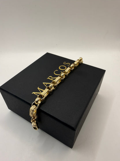 9ct Gold Gypsy Bracelet 7.5" 8mm 19.06g