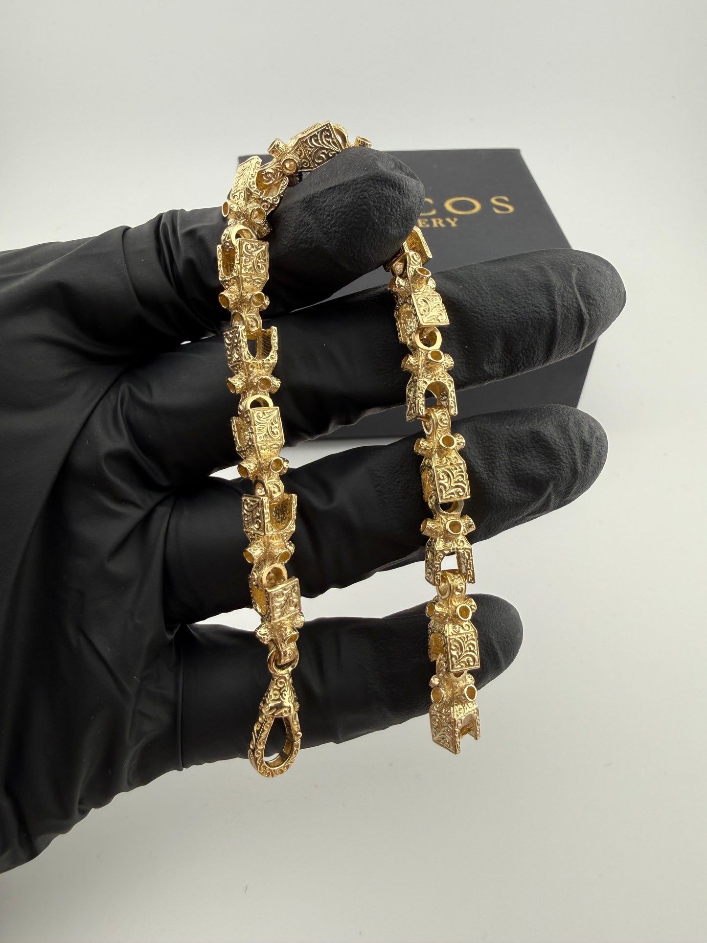 9ct Gold Lego Bracelet 7.95" 8mm