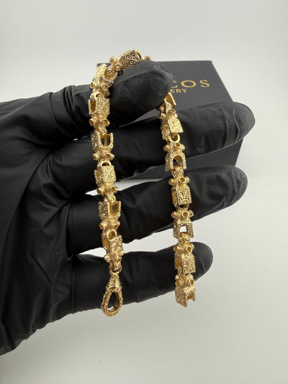 9ct Gold Lego Bracelet 7.95" 8mm
