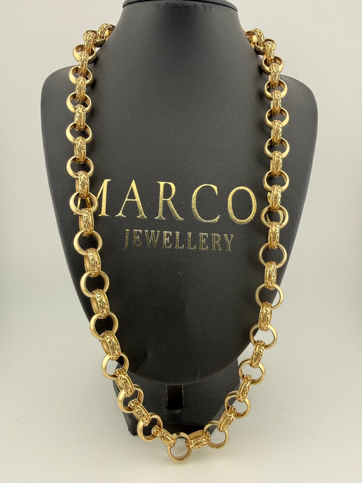 9ct Gold Belcher Chain 26.5" 14mm 81g