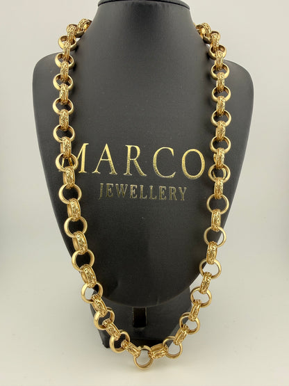 9ct Gold Belcher Chain 26.5" 14mm 81g