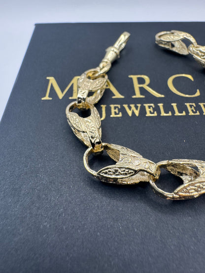 9ct Solid Gold Tulip Bracelet 7" 8mm 15.88g