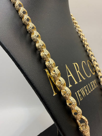 9ct Gold Acorn Chain 24.25" 8mm 62.82g