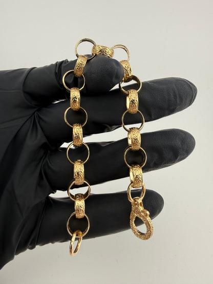 9ct Gold Belcher Bracelet 7.75" 10mm 17.11g