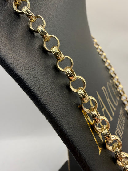 9ct Gold Belcher Chain 22.5" 7mm 38.5g