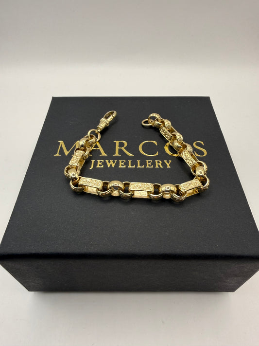 9ct Gold Gypsy Bracelet 7" 8mm 17.05g