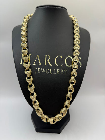 9ct Gold Acorn Chain 24.25" 10mm 76.6g