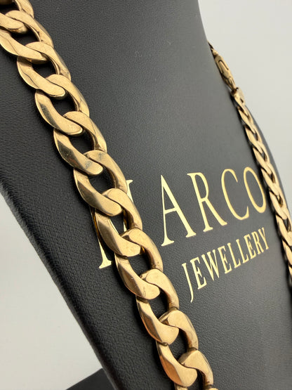 9ct Gold Curb Chain 25" 14mm 122.19g