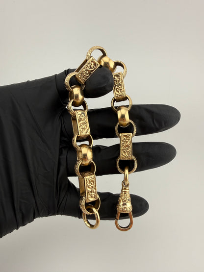 9ct Gold Gypsy Bracelet 8.75" 10/11mm 58.63g