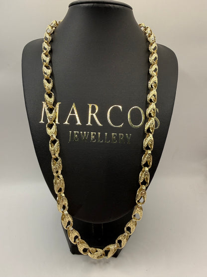 9ct Gold Tulip Chain 25.75" 8mm 59.46g