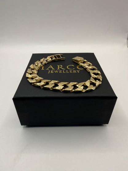 9ct Gold Chaps Bracelet 8.5" 12.5mm 28.97g