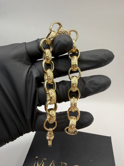 9ct Gold Belcher Bracelet 9.25" 12mm 49.89g