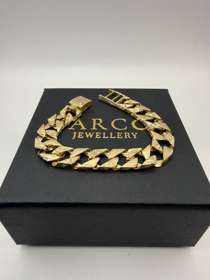 9ct Gold Chaps Bracelet 7.75" 12mm 26.93g (made to order)