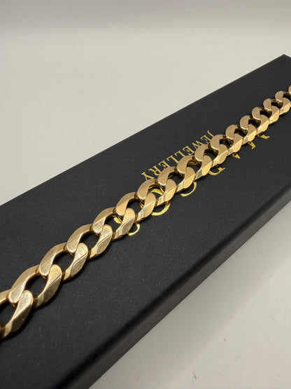 9ct Gold Curb Bracelet 9" 11/12mm 35.48g