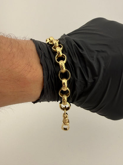 9ct Gold Belcher Bracelet 7.7” 11mm 23g