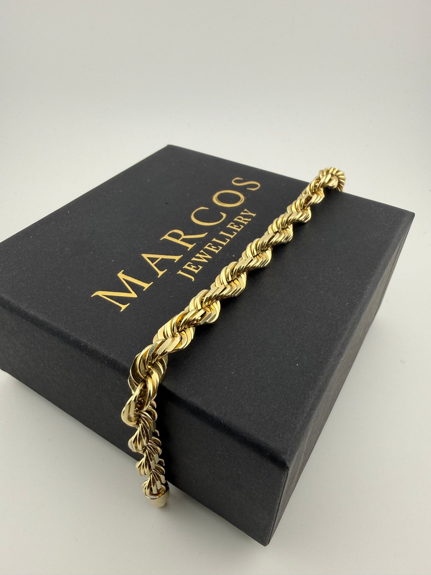 9ct Solid Gold Rope Bracelet 7.5" 7-8mm 26.1g