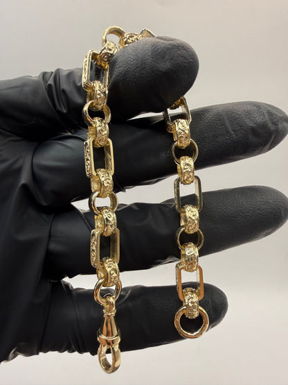 9ct Gold Gypsy Bracelet 7.5" 8mm 19.06g