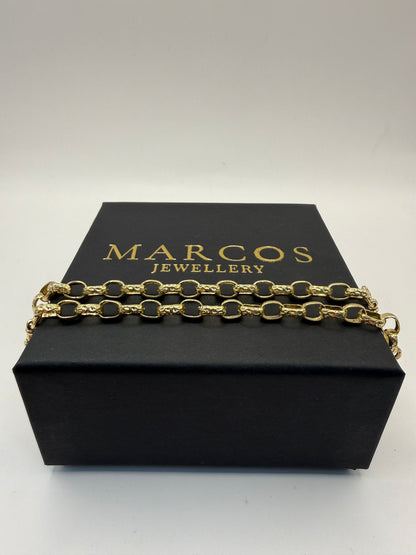 9ct Gold Baby Belcher Bracelet 5.4” 6mm 7.1g