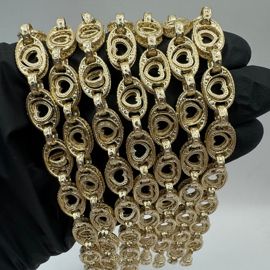 9ct Gold Spinning Heart Bracelet