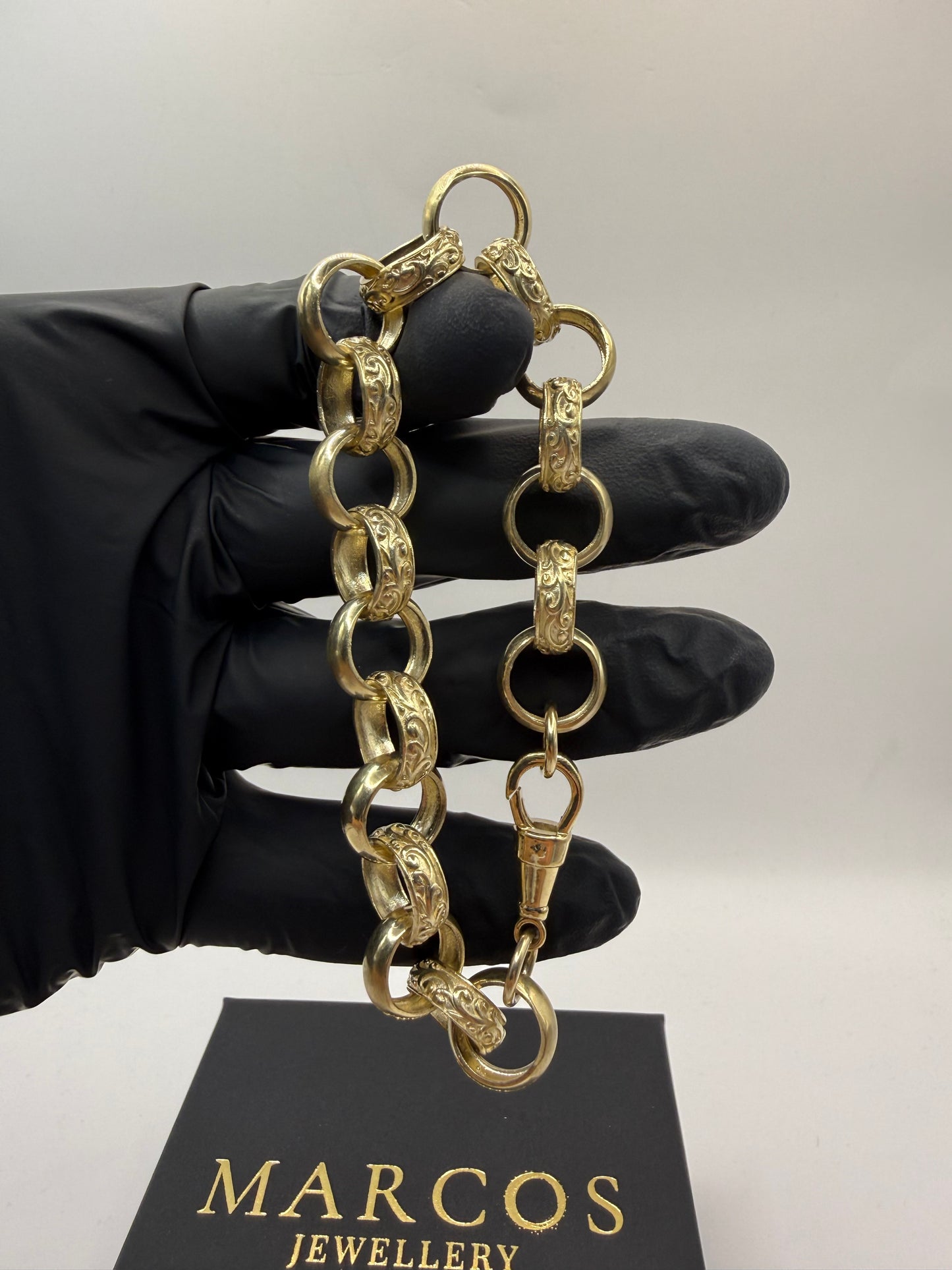 9ct Gold Belcher Bracelet 9" 14mm 26.5g