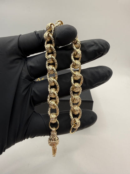 9ct Gold Roller Ball Bracelet 9.25" 11mm 42.96g