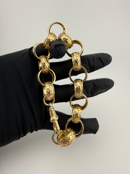 9ct Gold Belcher Bracelet 10.25" 19mm 69.8g