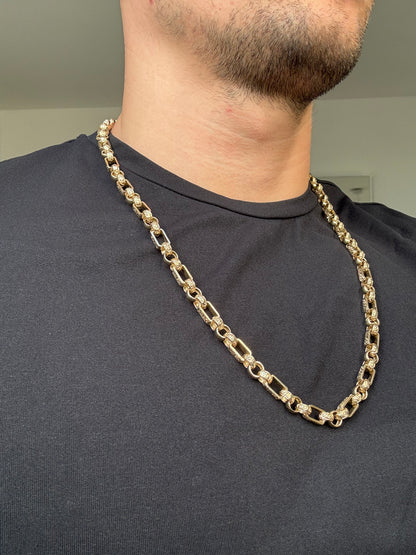 9ct Gold Belcher Gypsy Link Chain 27” 8mm 72.5g
