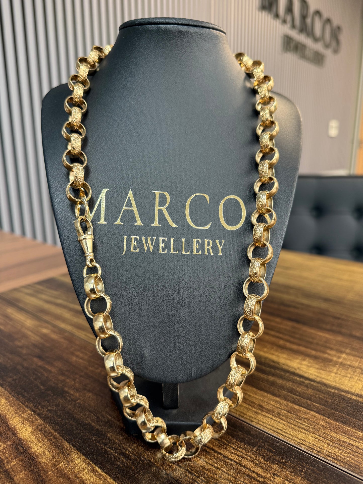 9ct Gold Belcher Chain 26.75" 13.5mm 115.6g