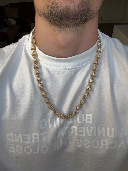 9ct Gold Tulip Chain 27” 10.5mm 91.9g
