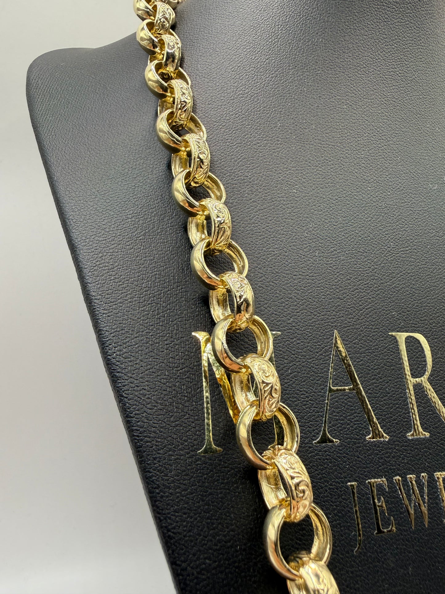 9ct Gold Belcher Chain 24.5" 11mm 77.36g