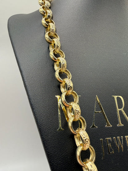 9ct Gold Belcher Chain 24.5" 11mm 77.36g