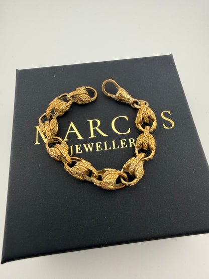 9ct Gold Kids Tulip Bracelet 6.4" 9mm 22.4g