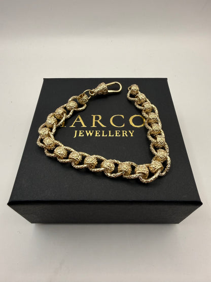 9ct Gold Roller Ball Bracelet 9.25" 11mm 42.96g