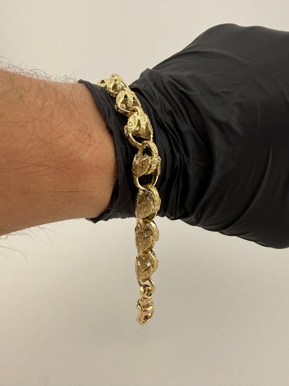 9ct Gold Tulip Bracelet 9.2” 11mm 33.39g