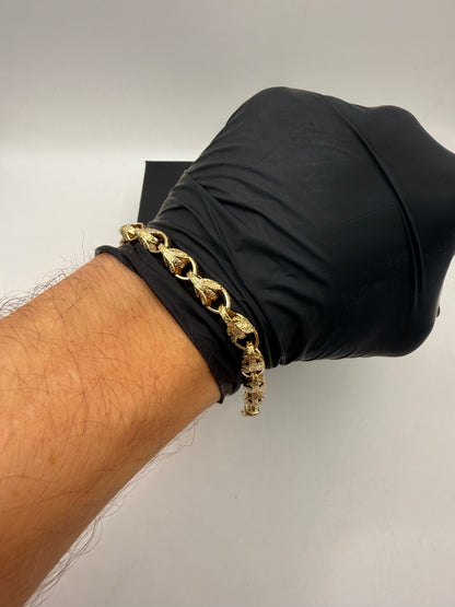 9ct Gold Tulip Bracelet 7.5" 8mm 22.96g