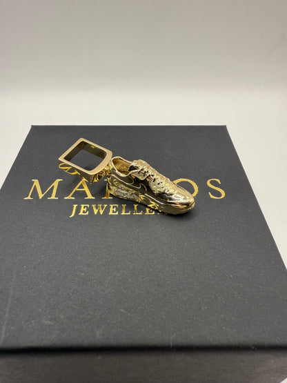 9ct Solid Gold Nike Shoe Pendant 1.9” 16.39g