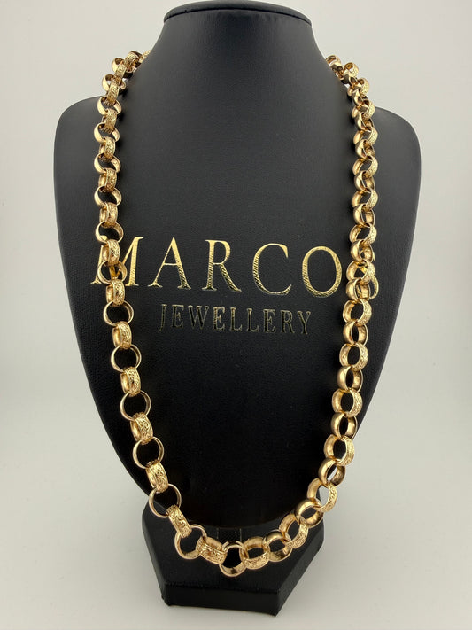 9ct Gold Belcher Chain 24.4" 10mm 53.3g