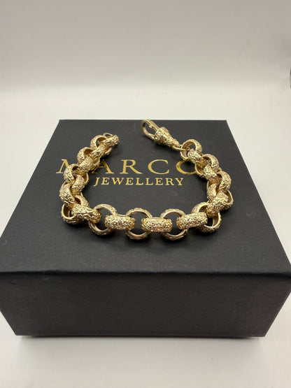 9ct Gold Belcher Bracelet 7.75" 11mm 33g