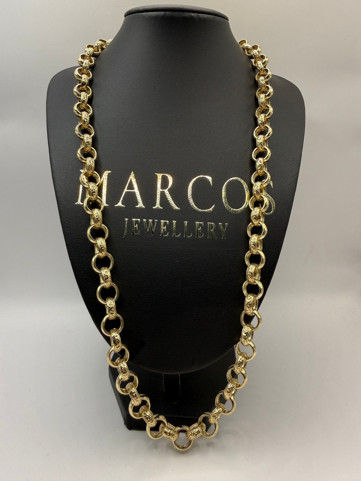 9ct Gold Belcher Chain 26.5" 11mm 82.4g