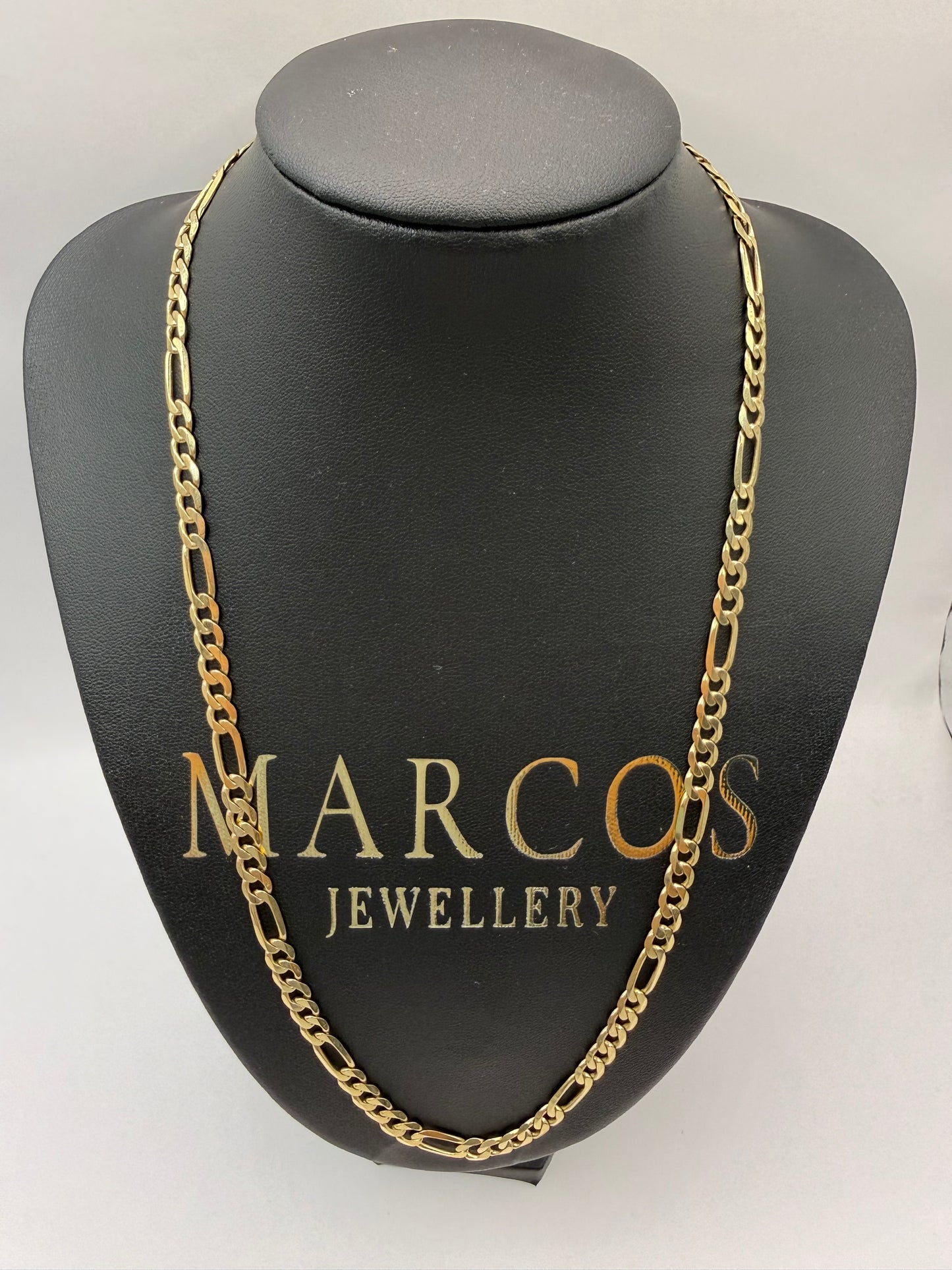 9ct Gold Figaro Chain 22” 6mm 19.5g