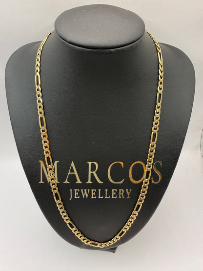 9ct Gold Figaro Chain 22” 6mm 19.5g