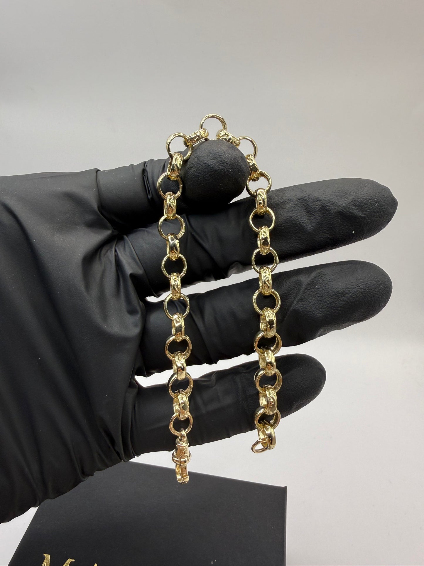 9ct Gold Belcher Bracelet 8" 7mm 13.9g