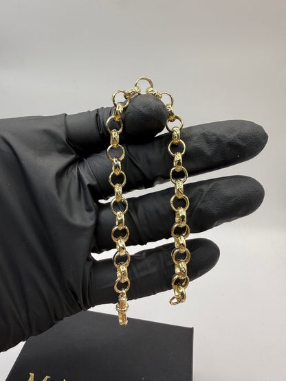 9ct Gold Belcher Bracelet 8" 7mm 13.9g