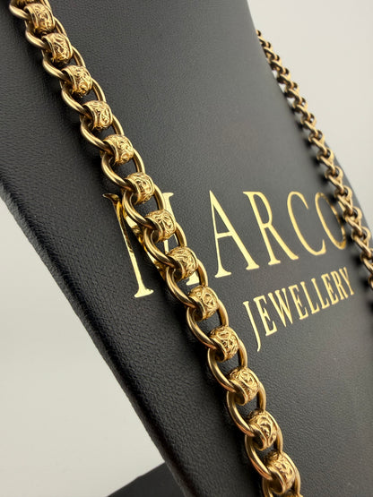 9ct Gold Roller Ball Chain 26" 8.5mm 91.4g approx