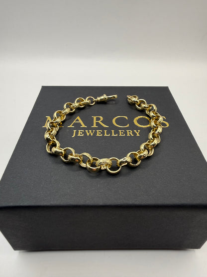 9ct Gold Belcher Bracelet 8" 7mm 13.9g
