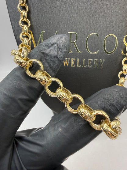 9ct Gold Belcher Chain 25" 11mm 78.4g