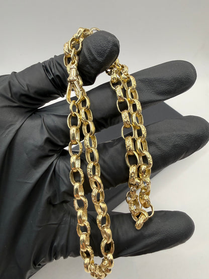 9ct Gold Oval Belcher Chain 20" 6mm 27g